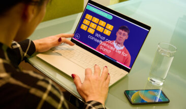training on a laptop