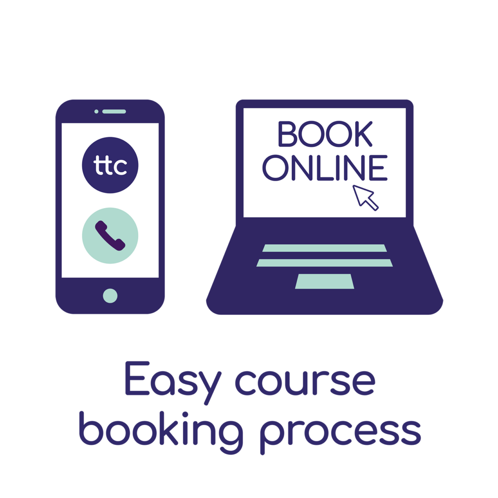 Easy course booking process