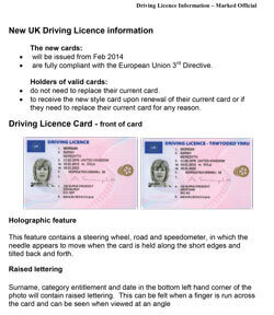 New UK Driving Licence cards information