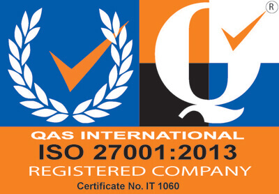 QAS international ISO 27001: 2013 logo