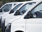 Row of white vans