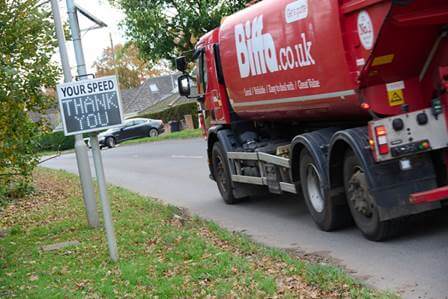 Biffa refuse truck on road