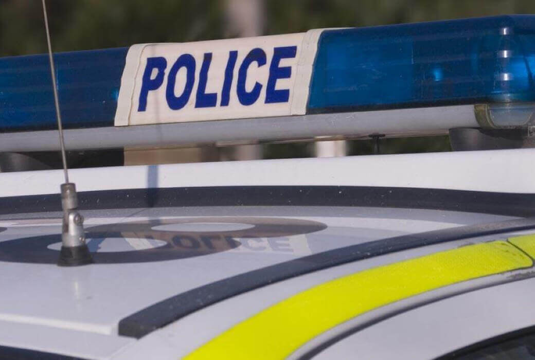 Close-up of police car lights