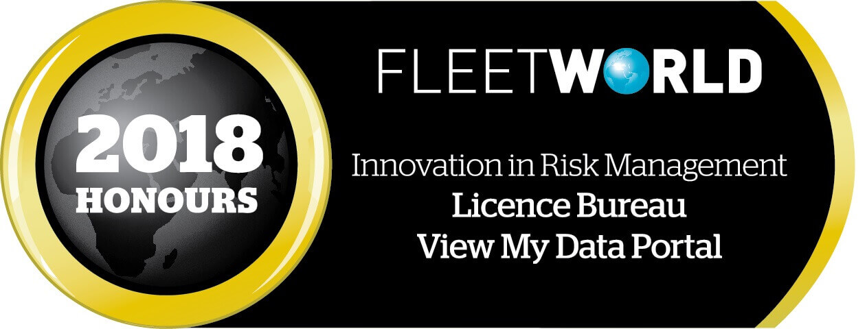 2018 Honors - Fleetworld - Innovation in Risk Management - Licence Bureau - View my Data Portal