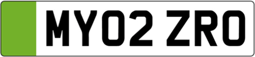 Green number plate front