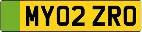 Green number plate rear