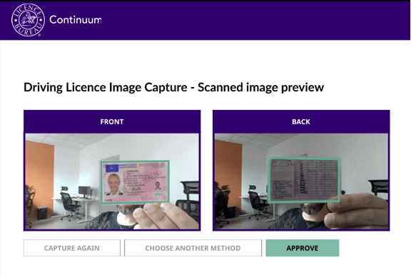 Driving Licence Image Capture - scanned image preview