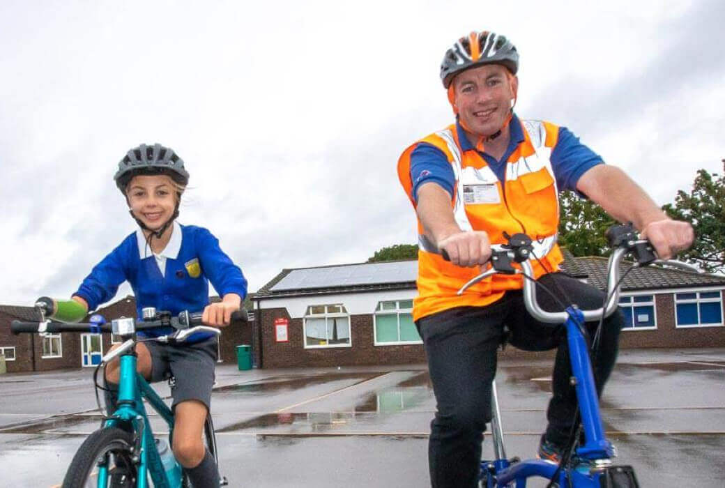 Bikeability training: Sarah and Sadie Stoddard