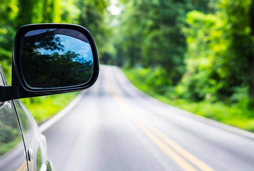 Single car on road