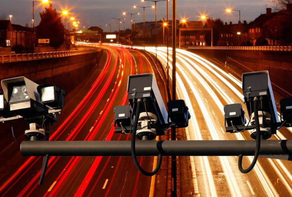Speed cameras on a motorway