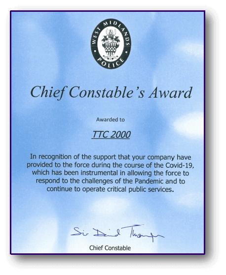 TTC West Midlands Police commendation