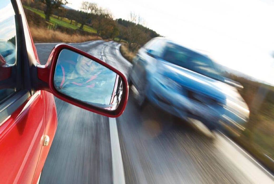 Two cars speeding