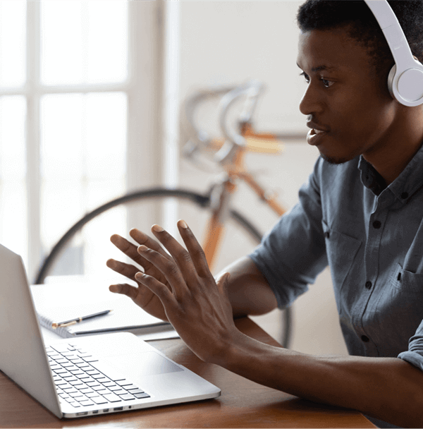Young Person Taking Virtual Road Safety Course