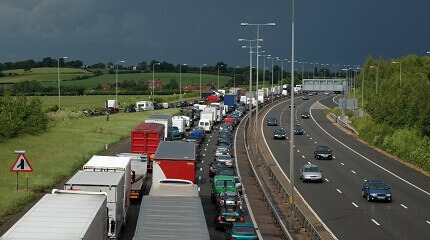 Motorway traffic jam