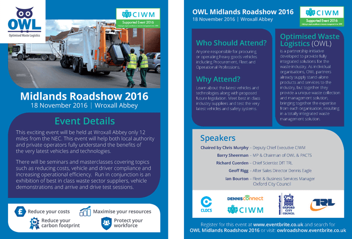 Optimised Waste Logistics (OWL) Midlands Roadshow 2016